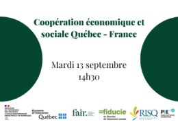 Atelier d’échanges en ligne Québec-France : « Financer l’économie sociale et solidaire et maximiser son impact sociétal »