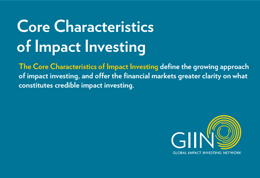 CORE CHARACTERISTICS OF IMPACT INVESTING