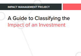 Guide to classifying the impact of investments