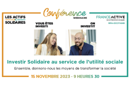 Webinaire - Investir Solidaire au service de l'utilité sociale