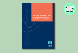 Pour une Transition Juste : la feuille de route de la Place financière de Paris