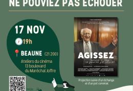 Ciné - Débat "Agissez comme si vous ne pouviez pas échouer" le 17 novembre à Beaune (21)