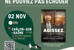 Ciné débat "Agissez comme ci-vous ne pouviez pas échouer" le 2 novembre à Chalon-sur-Saône.