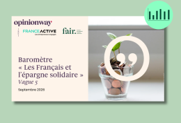 La 5e édition du sondage annuel FAIR x France Active x OpinionWay « Les Français et l’épargne solidaire » 2026 vient de sortir !