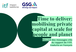 Résumé des messages clés "Time to deliver : mobilising private capital at scale for people and planet"